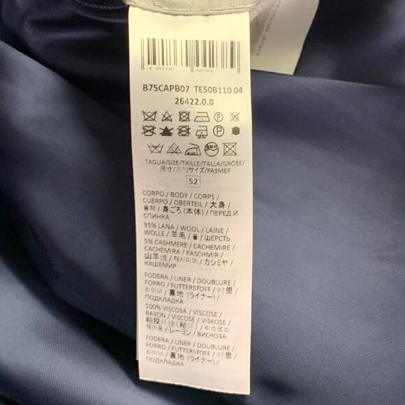 ELEVENTY Size 42 Tan Brown Glenplaid Wool Cashmere Leather Trim Toggle Coat - Picture 10 of 12